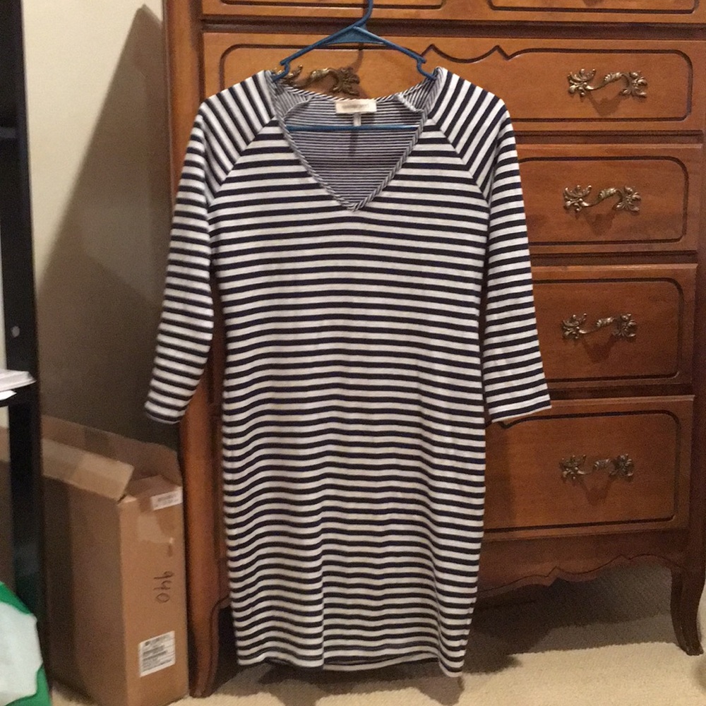 striped bodycon business dress